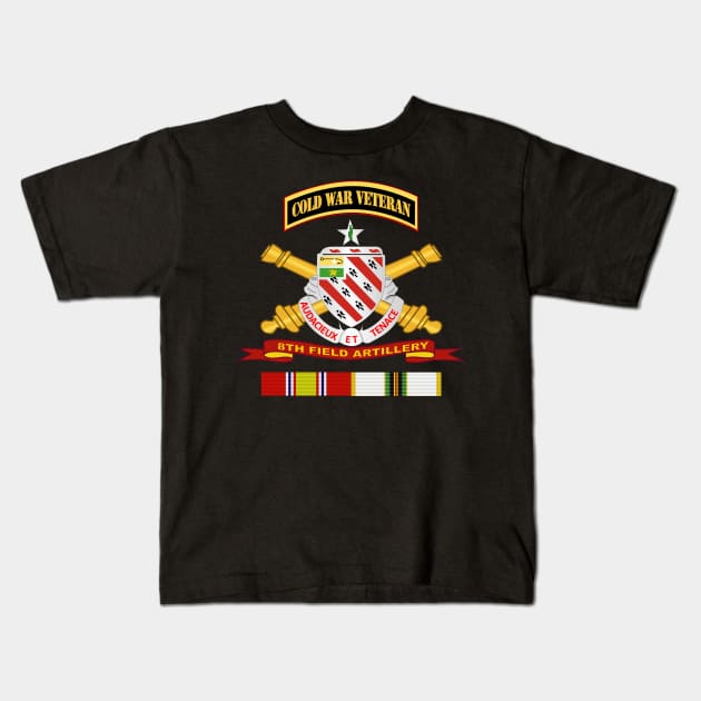 8th Field Artillery w Br - Ribbon COLD WAR Vet Tab Kids T-Shirt by twix123844